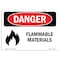 Signmission OSHA Sign, 10" Height, 14" Width, Rigid Plastic, Flammable Materials, Landscape, 1014-L-1250 OS-DS-P-1014-L-1250 - alternate 1
